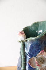 Yi Lin Arts And Treasures Blue & Green Flower Ceramic Vase