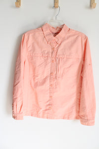 L.L. Bean Peach Button Down Nylon Shirt | XL