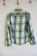 Abercrombie & Fitch Muscle Fitted Distressed Plaid Flannel | XXL