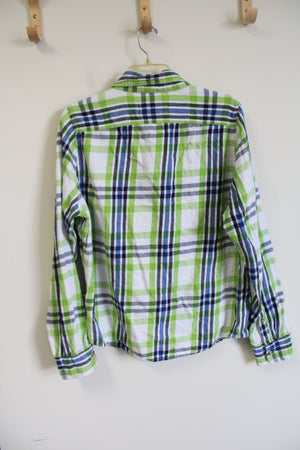 Abercrombie & Fitch Muscle Fitted Distressed Plaid Flannel | XXL