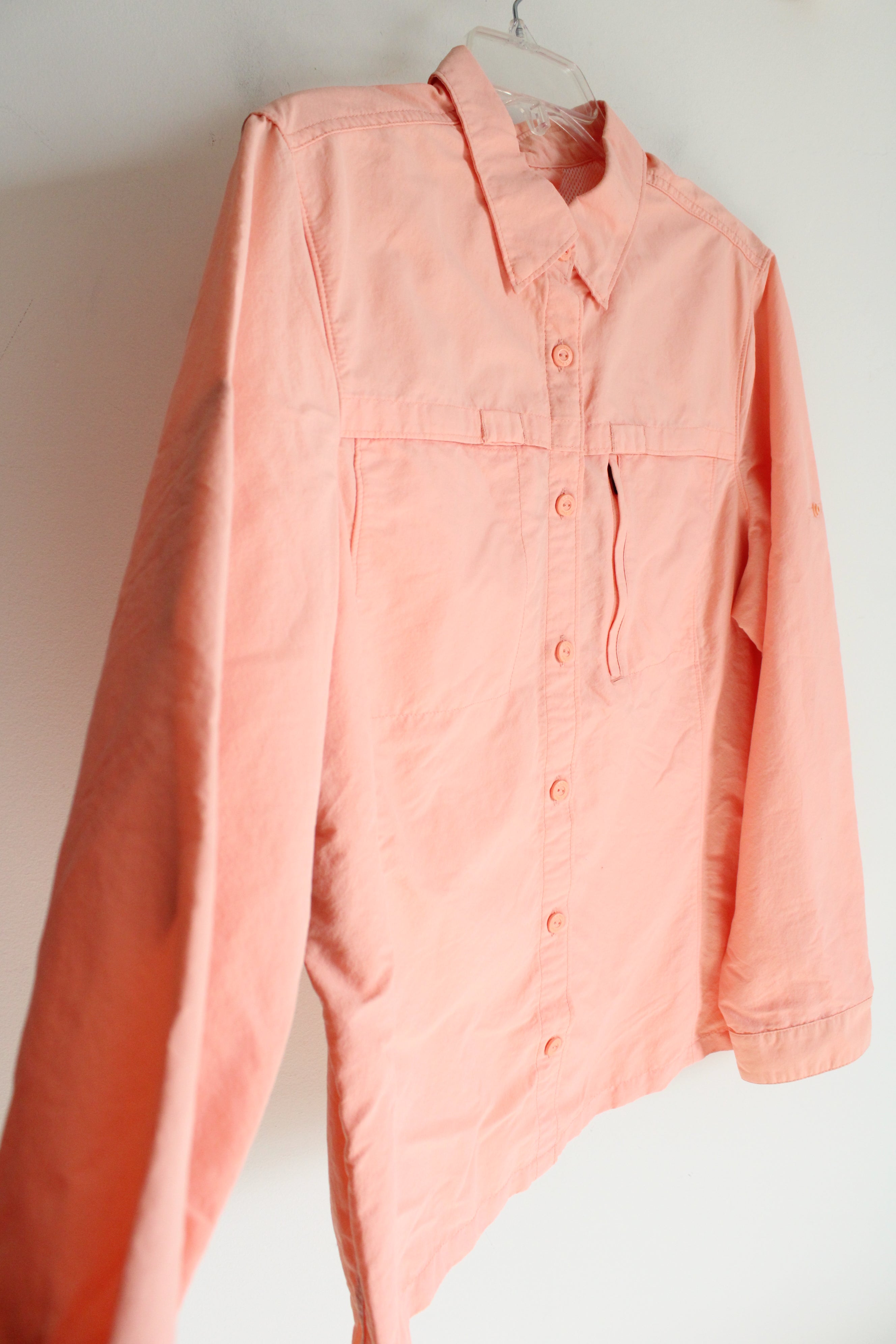 L.L. Bean Peach Button Down Nylon Shirt | XL