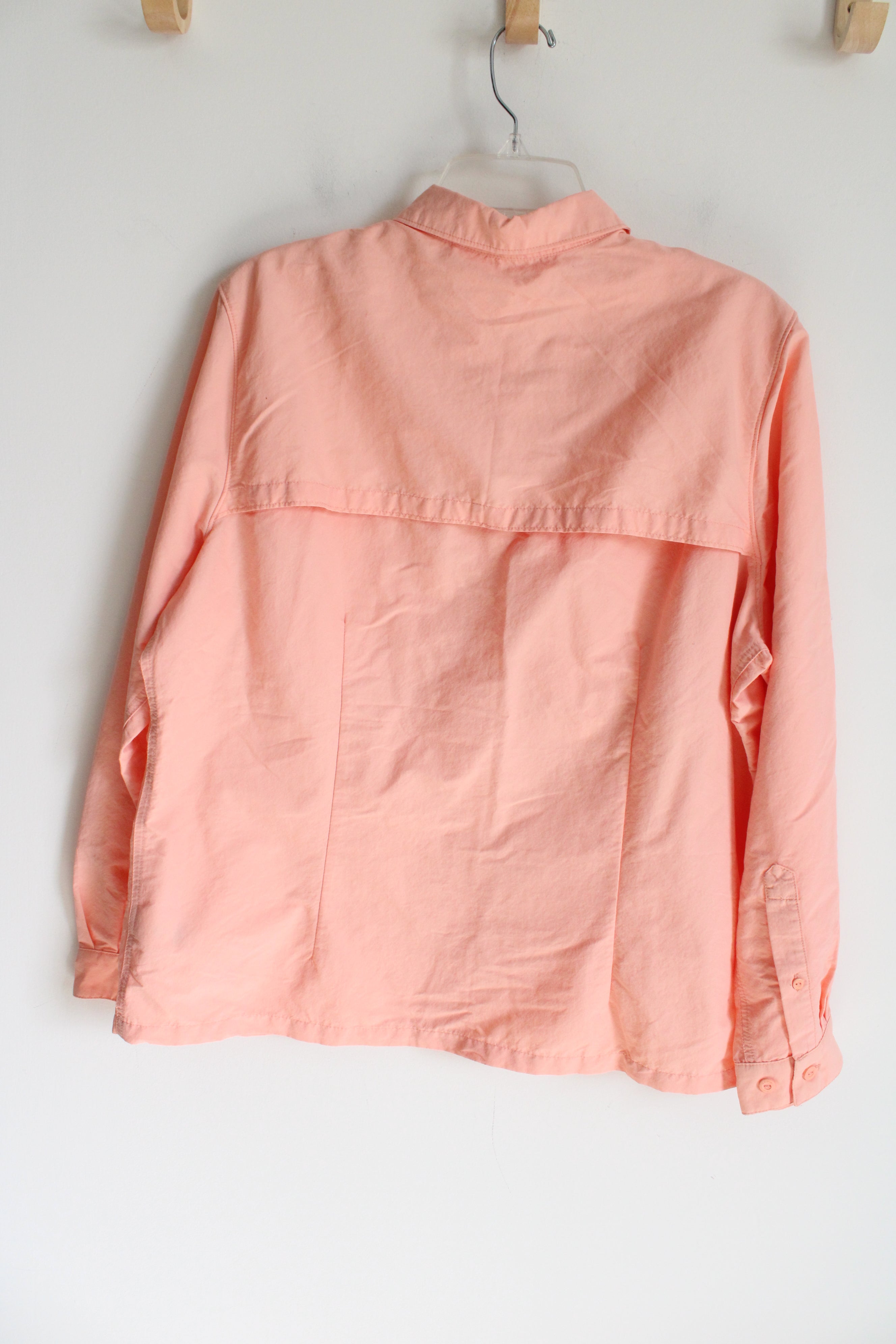 L.L. Bean Peach Button Down Nylon Shirt | XL