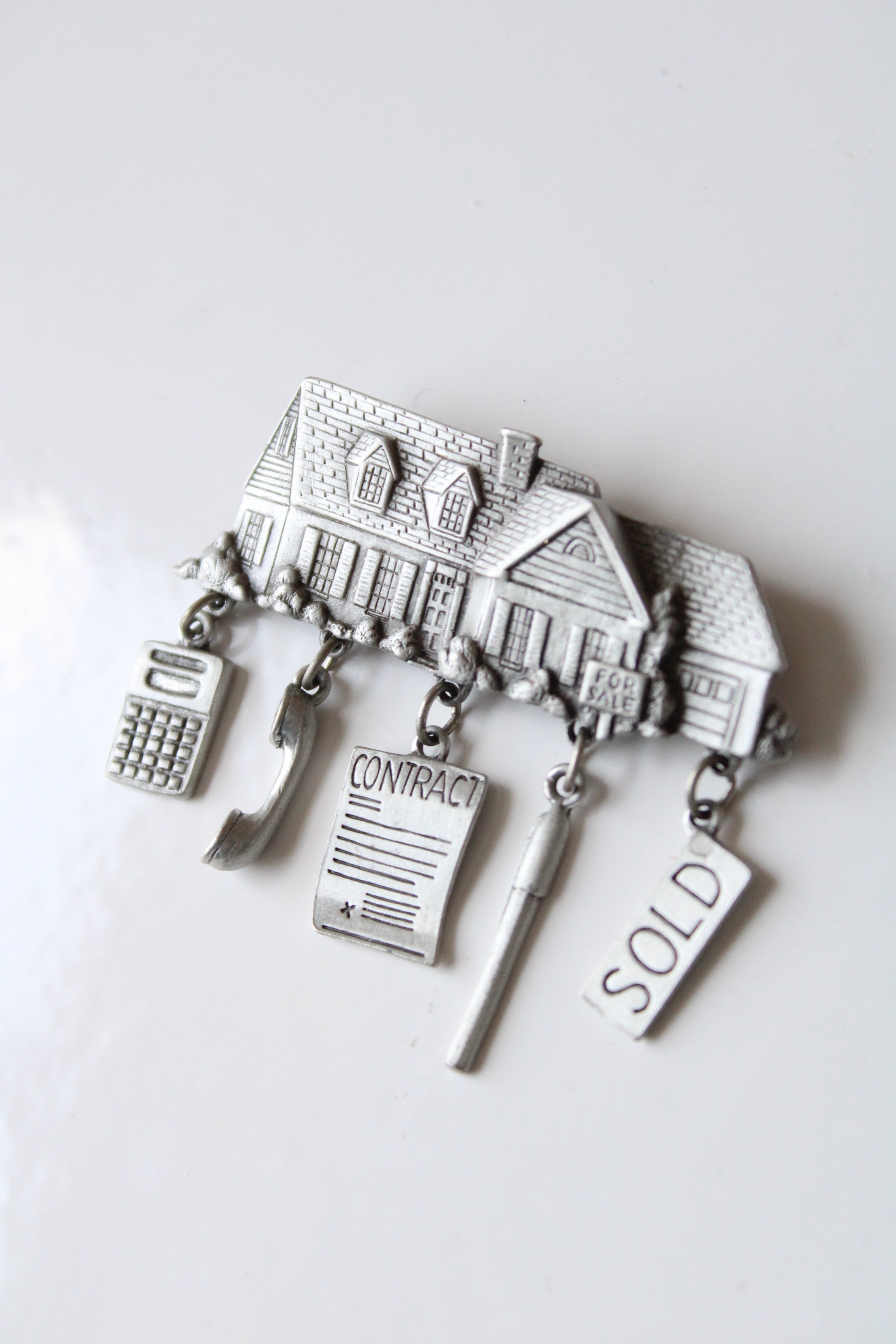 JJ Real Estate Realtor Pewter Silver Charm Pin