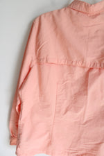 L.L. Bean Peach Button Down Nylon Shirt | XL