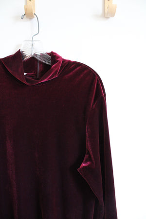 Tracy Spencer Vintage Red Velvet Turtleneck Dress | 16