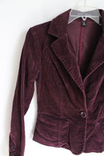 Best Chick In Heels Fitted Burgundy Blazer Jacket | S