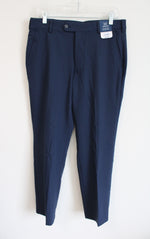 NEW George Navy Expandable Waist Trouser Pants | 32X30