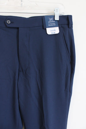 NEW George Navy Expandable Waist Trouser Pants | 32X30