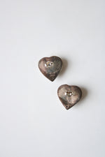 Sterling Silver Heart Large Stud Earrings