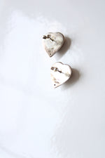 Sterling Silver Heart Large Stud Earrings