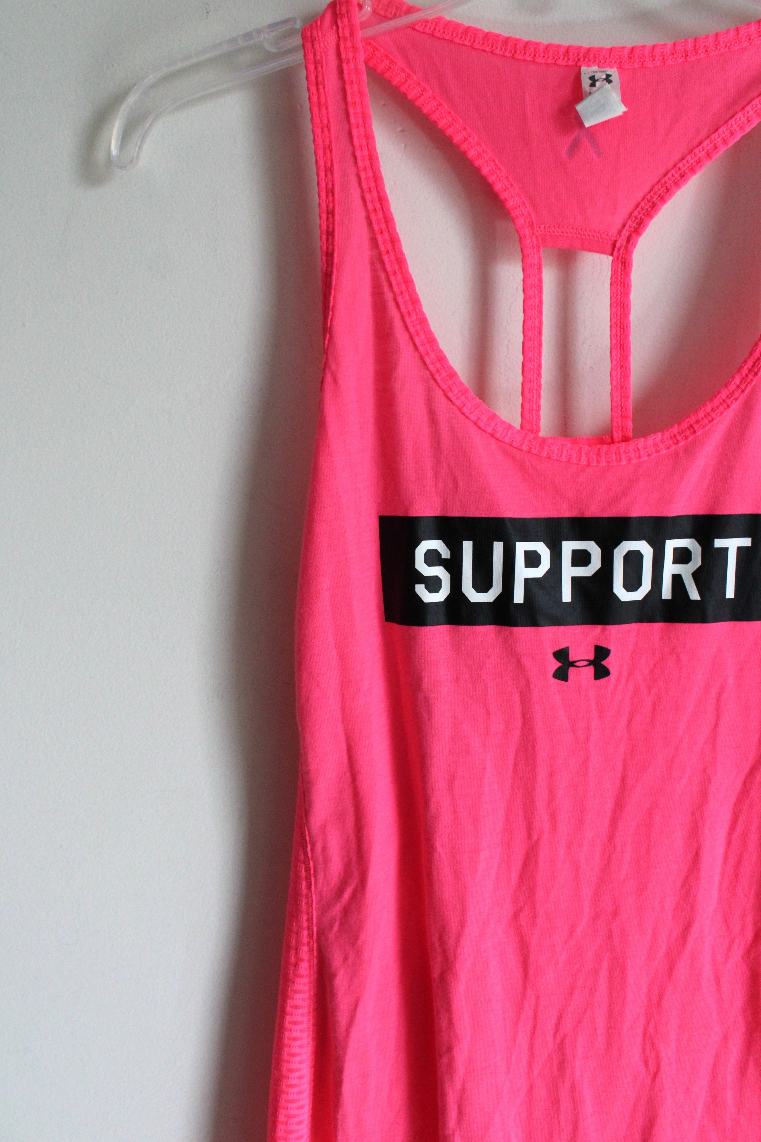 Under Armour Neon Pink Logo Tank | L