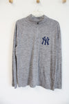 MLB New York Yankees Gray Athletic Quarter Zip Jacket | L