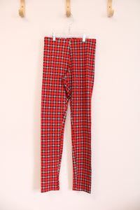 Old Navy Red and Black Plaid Leggings | XL (14/16)