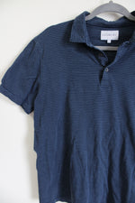 Ledbury Blue Striped Polo Shirt | L