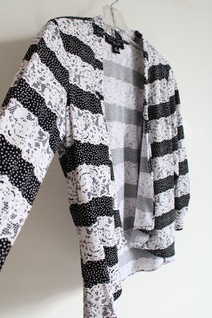 Perceptions Black & White Lace Cardigan | 6 Petite