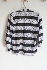 Perceptions Black & White Lace Cardigan | 6 Petite