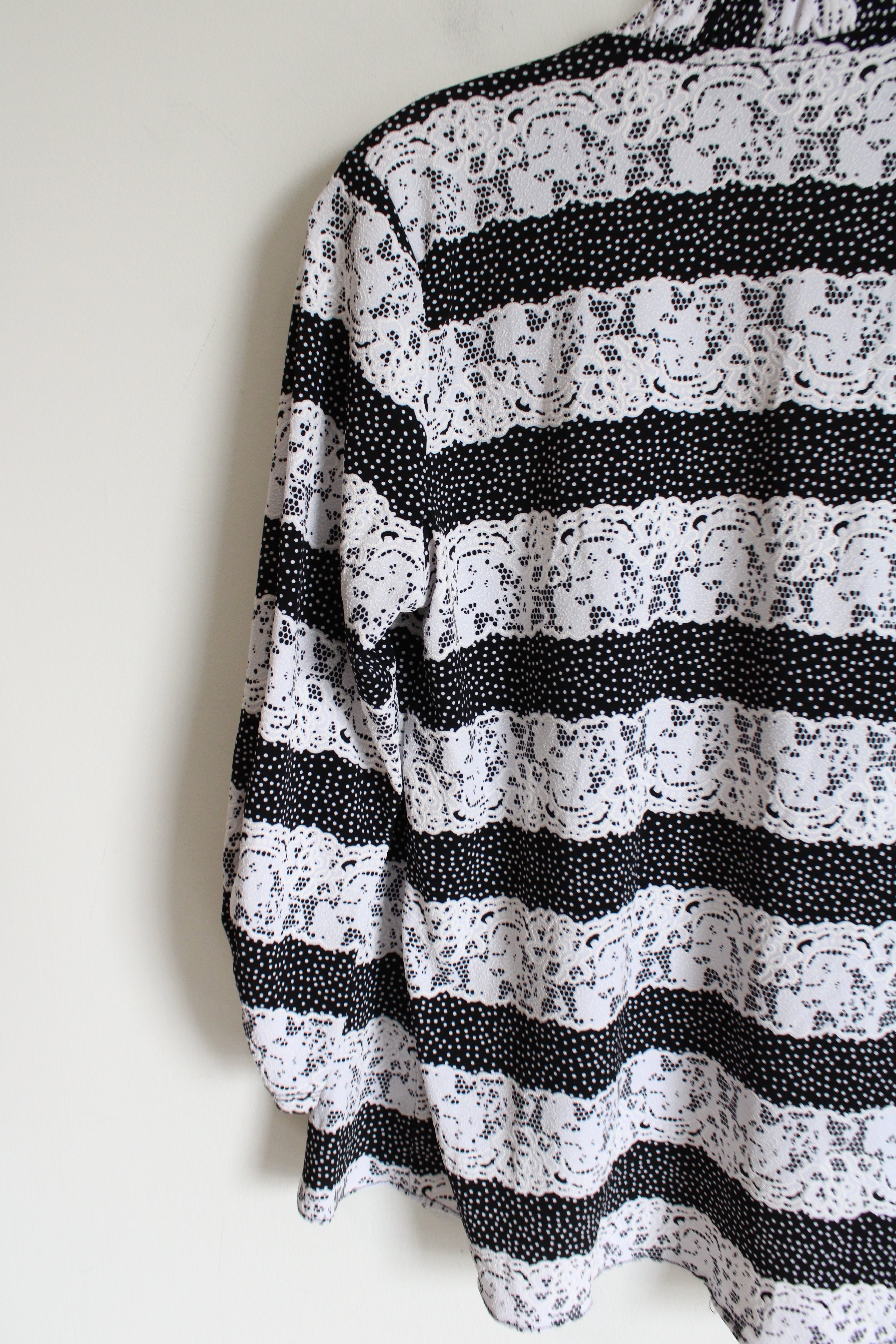 Perceptions Black & White Lace Cardigan | 6 Petite