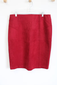 Marc New York Anthony Marc Red Sueded Pencil Skirt | L