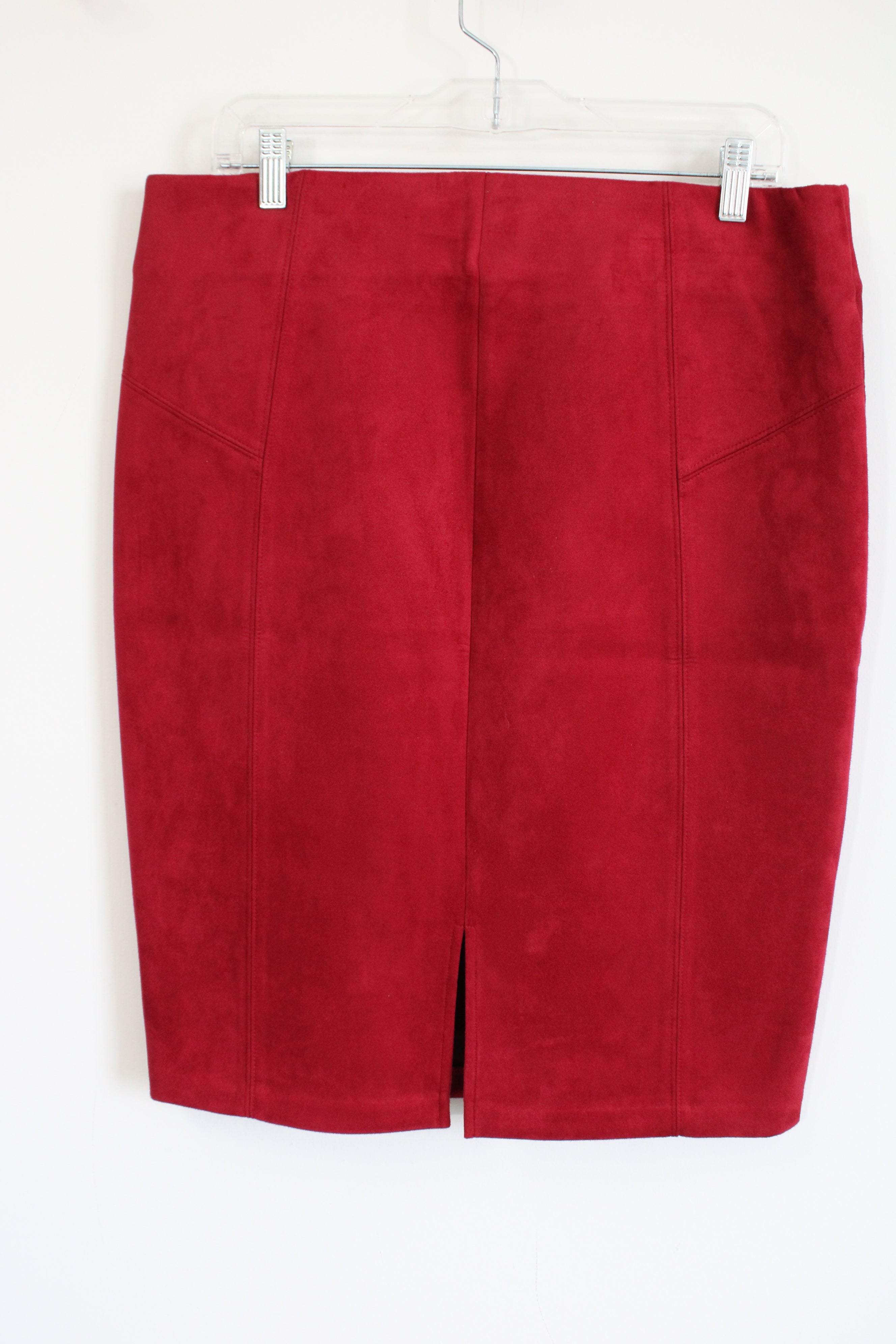 Marc New York Anthony Marc Red Sueded Pencil Skirt | L