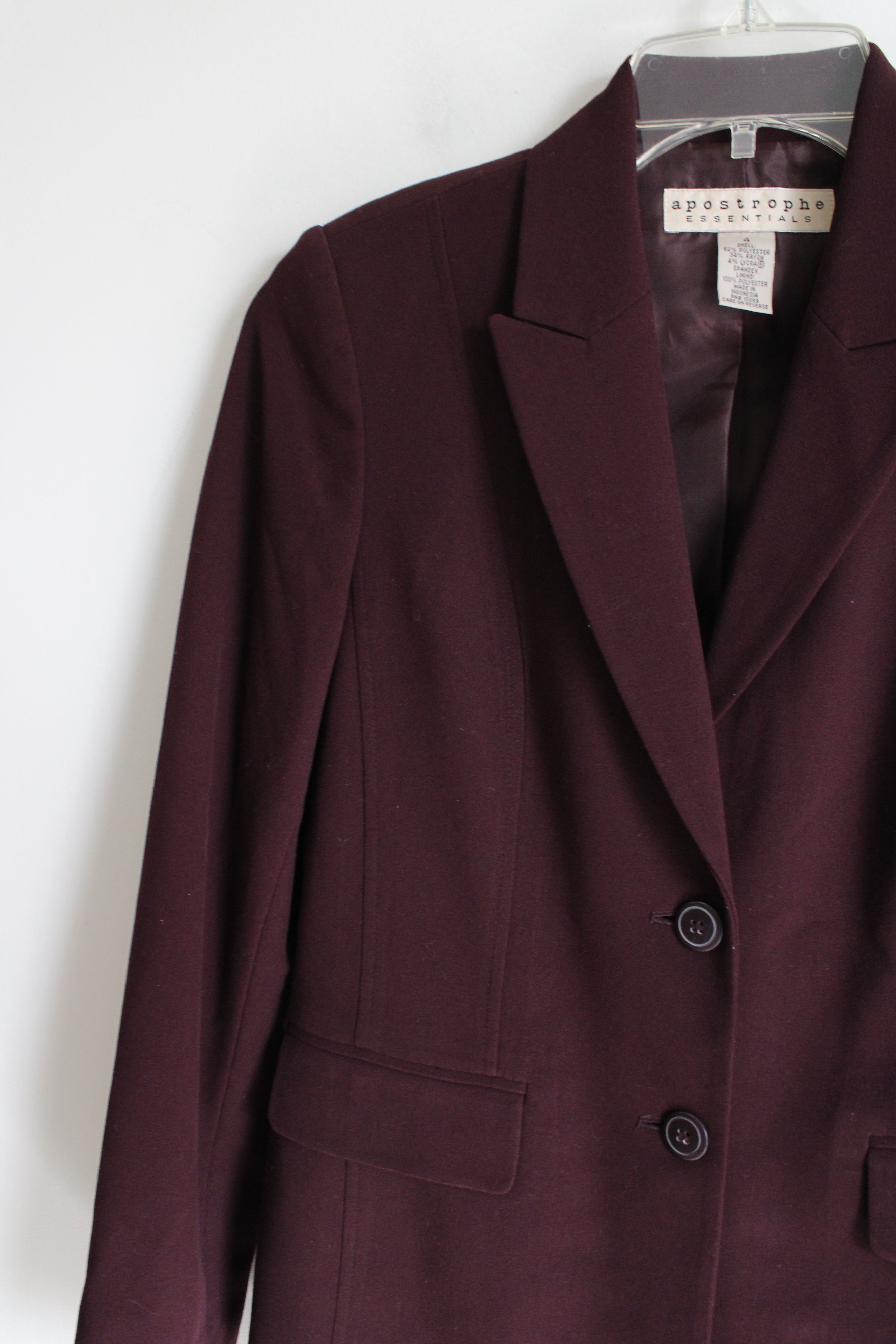 Apostrophe Essentials Burgundy Blazer | 4