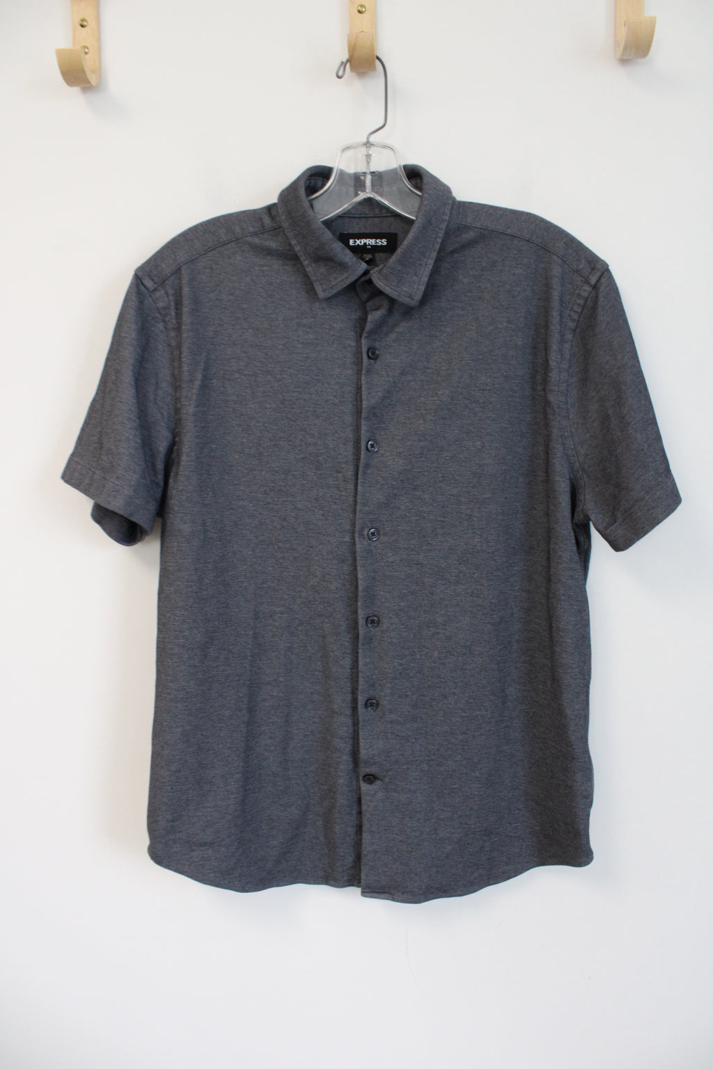 Express Dark Gray Soft Button Down Shirt | M (15-15.5)