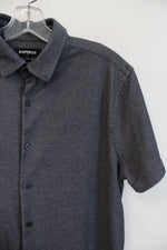 Express Dark Gray Soft Button Down Shirt | M (15-15.5)