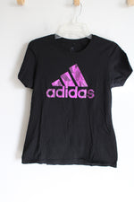 Adidas Black Purple Logo Tee | L