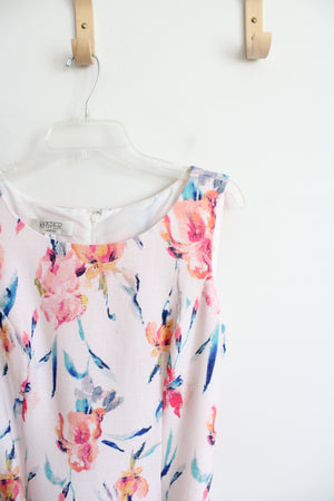 Kasper Multi-Colored White Floral Belted Sheath Dress | 12