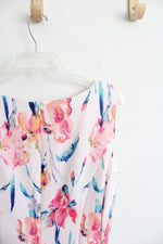 Kasper Multi-Colored White Floral Belted Sheath Dress | 12