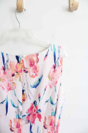 Kasper Multi-Colored White Floral Belted Sheath Dress | 12