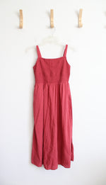 Old Navy Dusty Rose Smocked Midi Dress | XS