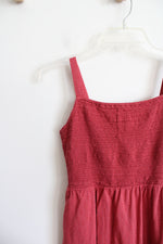 Old Navy Dusty Rose Smocked Midi Dress | XS