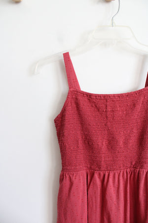 Old Navy Dusty Rose Smocked Midi Dress | XS