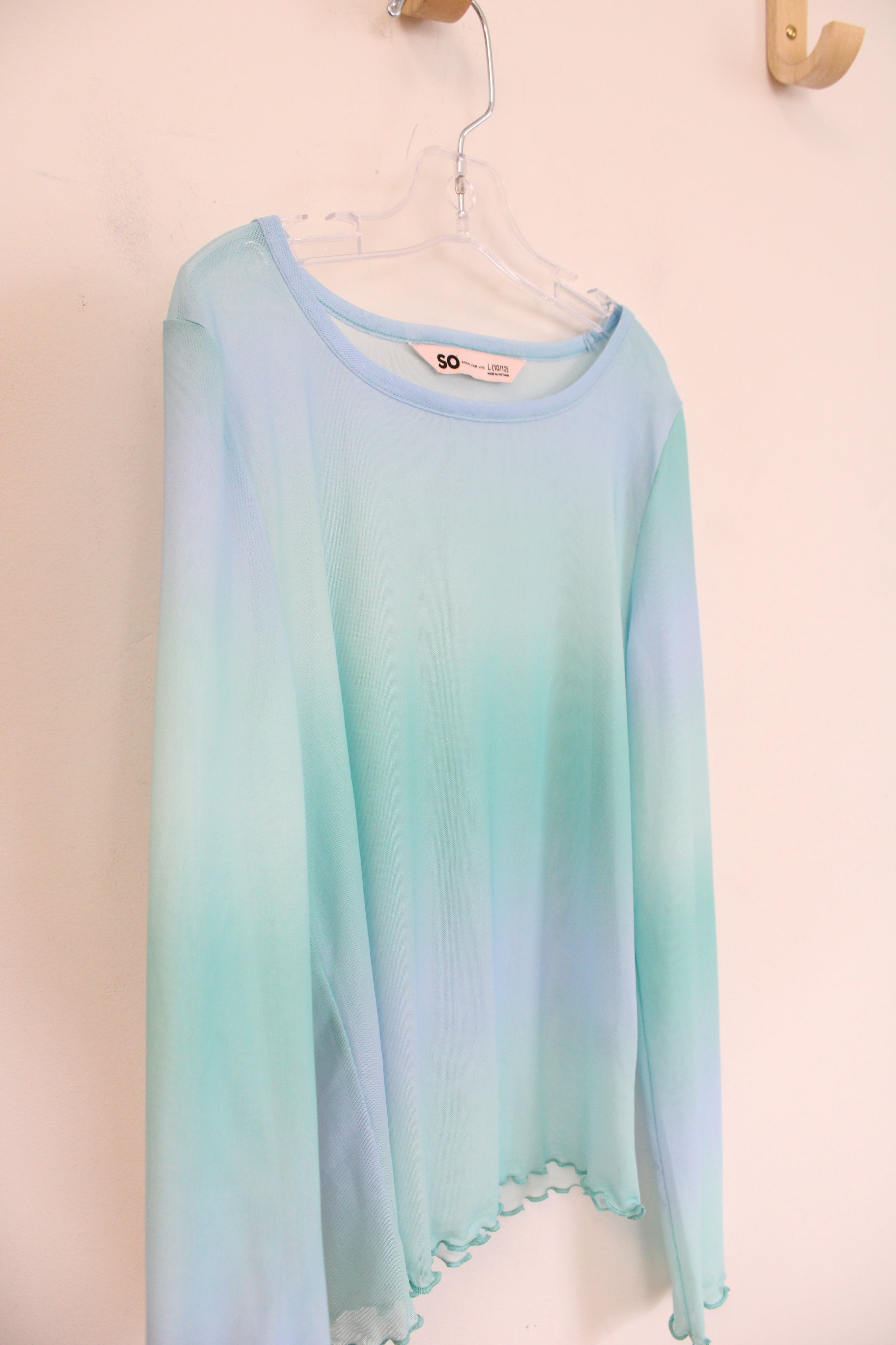 NEW So Blue Green Swimsuit Cover Top | L (10/12)