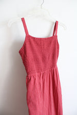 Old Navy Dusty Rose Smocked Midi Dress | XS