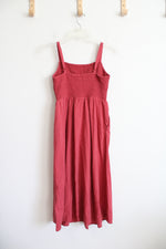 Old Navy Dusty Rose Smocked Midi Dress | XS