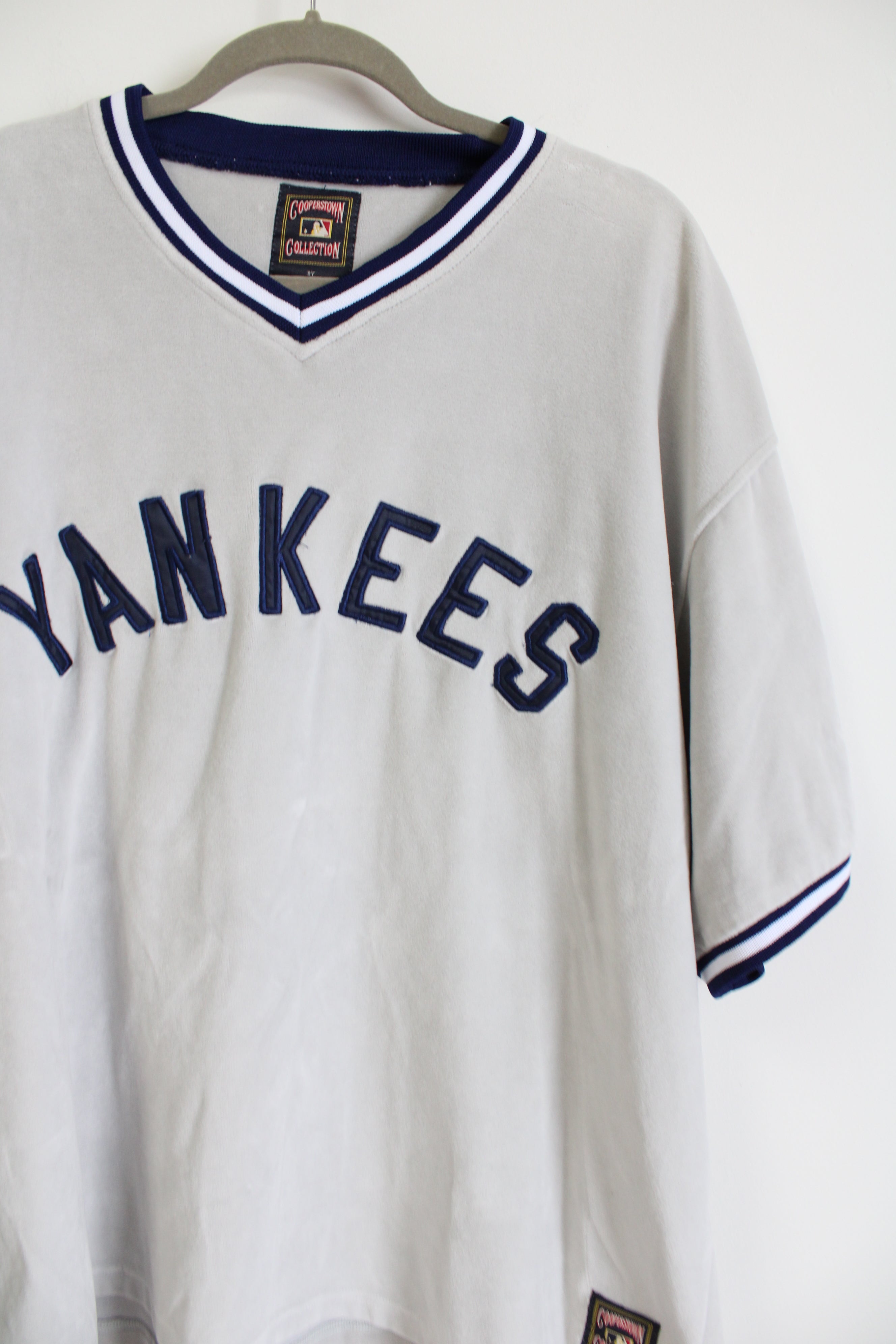 Cooperstown Collection By G-11 & Carl Banks New York Yankees Gray Velvet Jersey Shirt | XXL