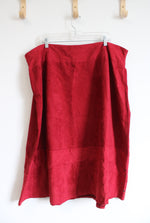 Notations Red Suede Studded Skirt | 3X