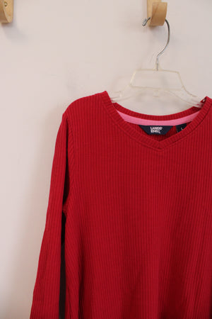 Lands' End Red Ruffle Top w/ Silver Stars | L (10/12)