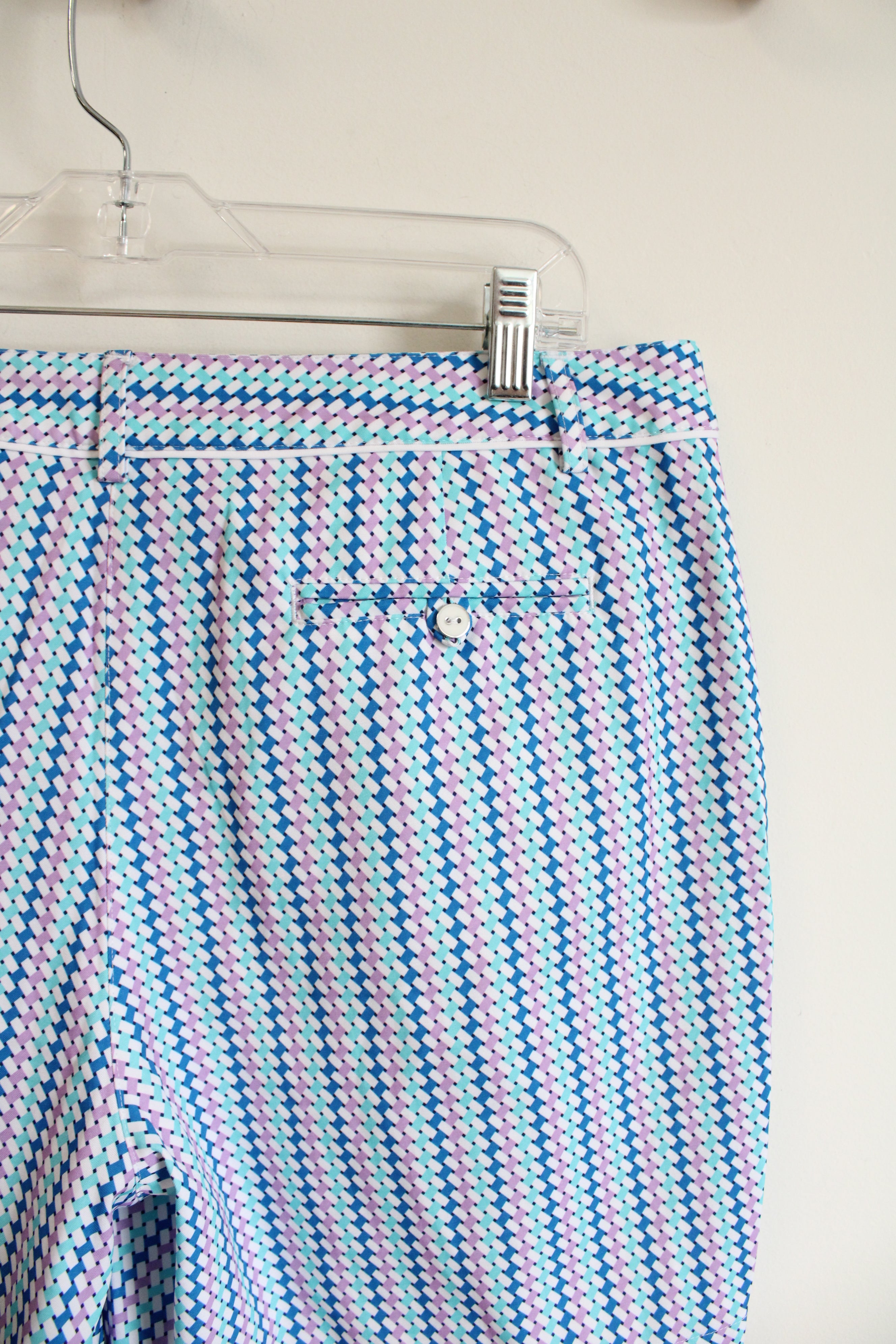 Lady Hagen Purple Blue & White Patterned Shorts | 14