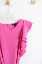 Banana Republic Hot Pink Ruffled Sleeved Dress | XS