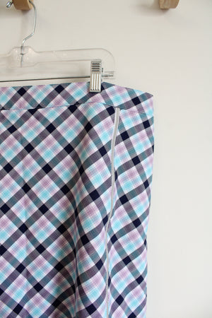 Lady Hagen Purple Blue & White Plaid Skort | 12