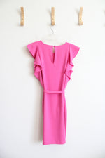 Banana Republic Hot Pink Ruffled Sleeved Dress | XS