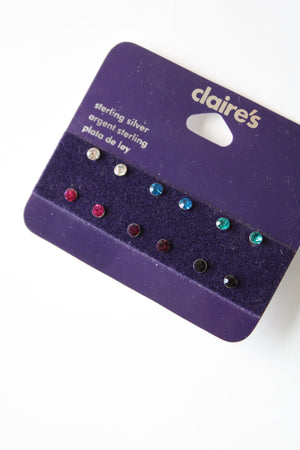 Claire's Multi Colored Sterling Silver Stud Earring Set | Set Of 6