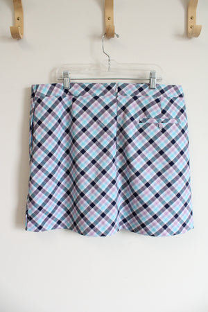 Lady Hagen Purple Blue & White Plaid Skort | 12