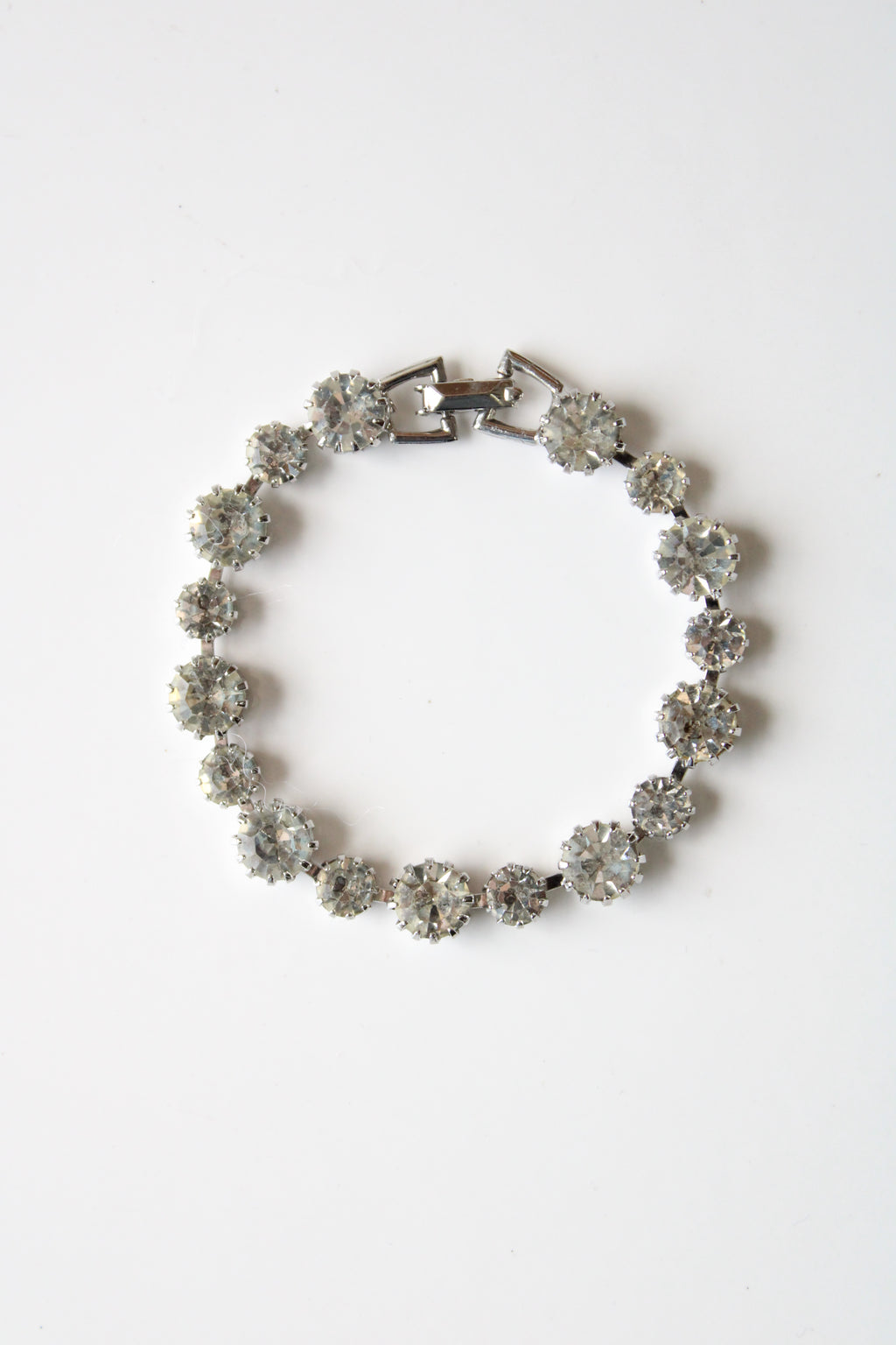 Weiss Clear Rhinestone Vintage Tennis Bracelet