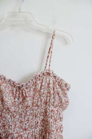 Trixxi Pink & Brown Floral Tiered Dress | XL