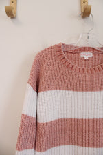 Poof Girl Pink and White Sweater Top | XL