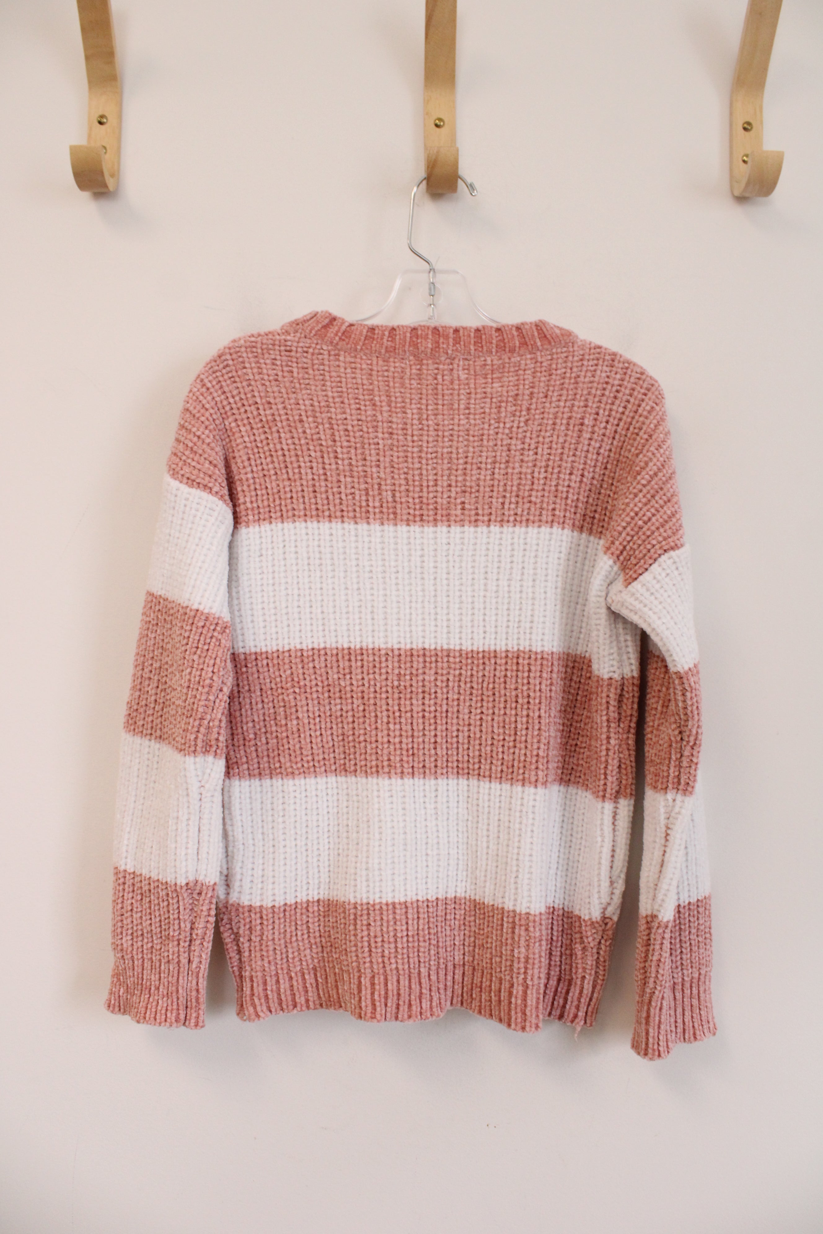 Poof Girl Pink and White Sweater Top | XL