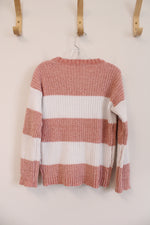 Poof Girl Pink and White Sweater Top | XL